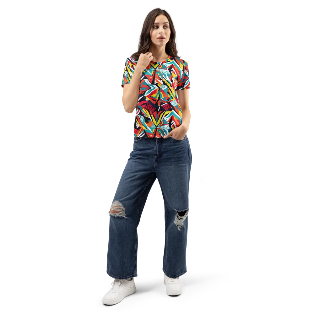 Spectrum Fracture on Women's Crew Neck T-Shirt — Front