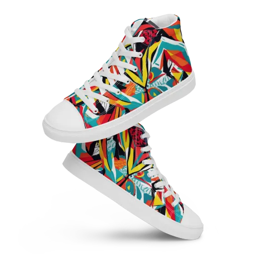 Spectrum Fracture on a Women's High Top Canvas Shoes