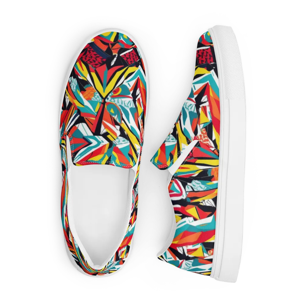 Spectrum Fracture on Men's Slip-On Canvas Shoes — Front