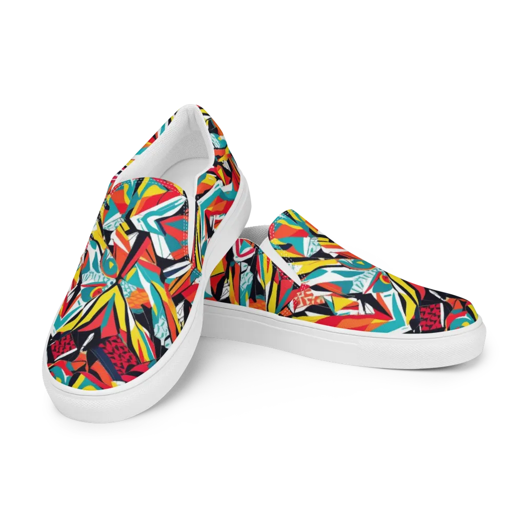 Spectrum Fracture on Women's Slip-On Canvas Shoes — Left Front