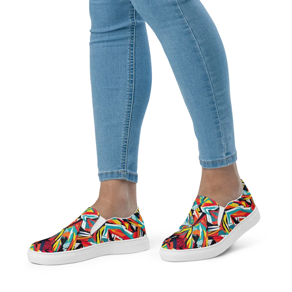 Spectrum Fracture on Women's Slip-On Canvas Shoes — Front