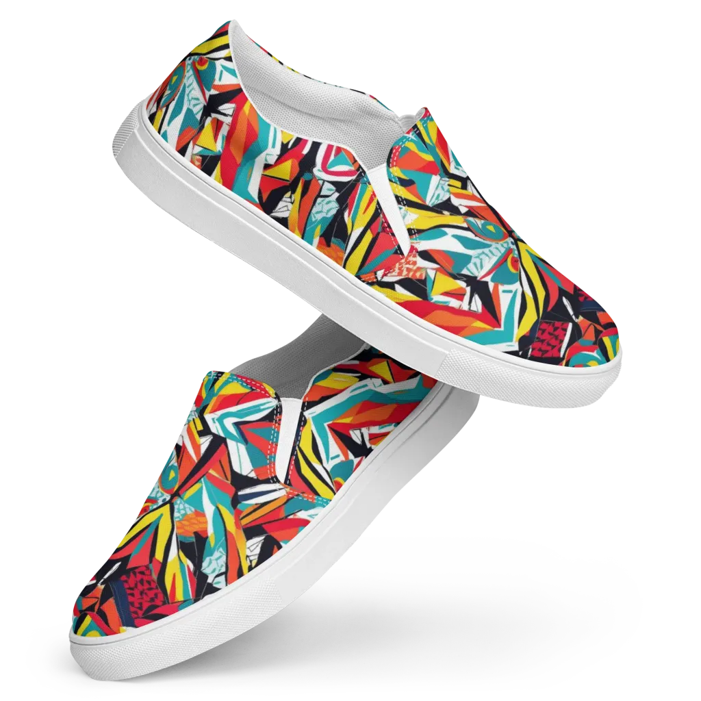 Spectrum Fracture on Women's Slip-On Canvas Shoes — Front