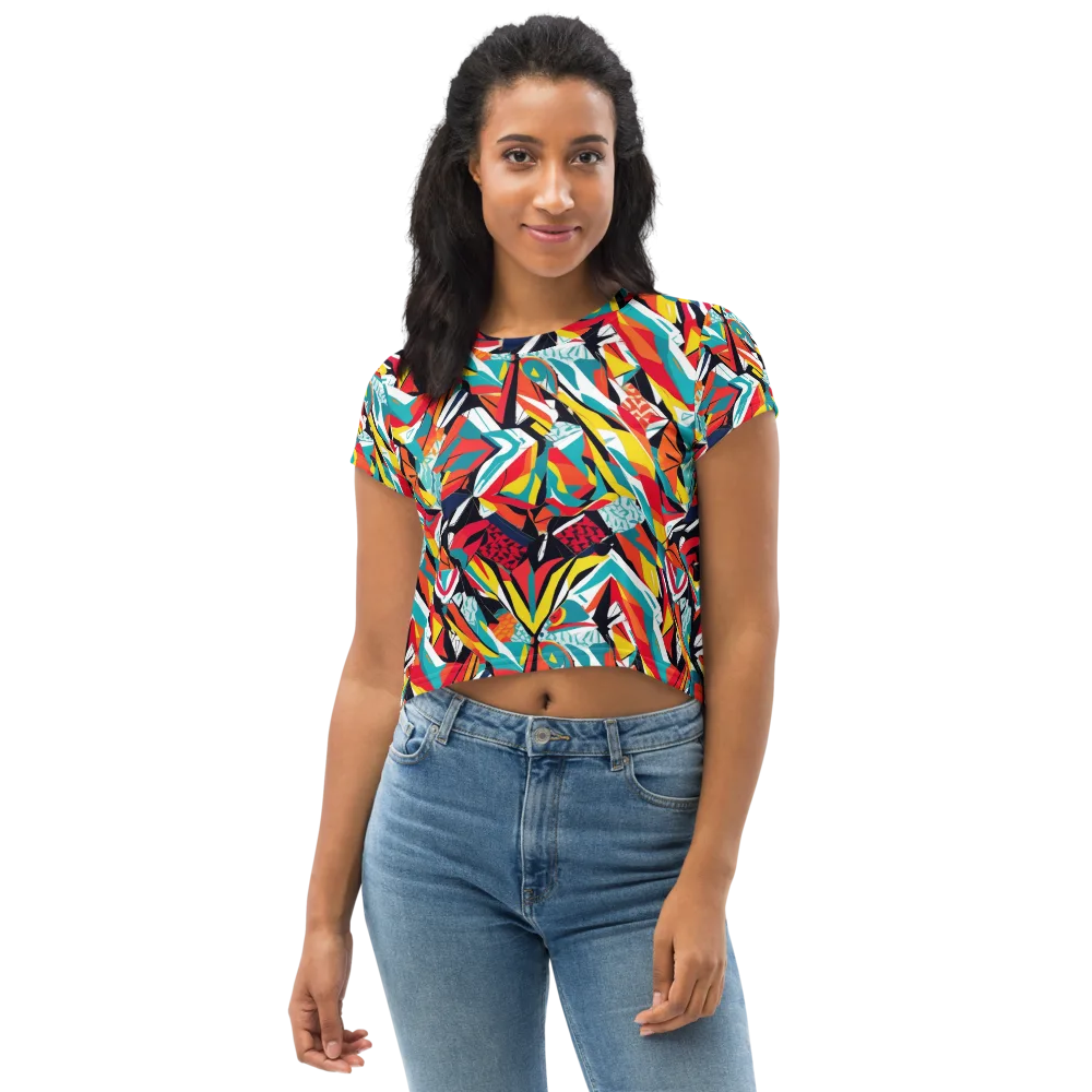 Spectrum Fracture on Crop Tee — Front