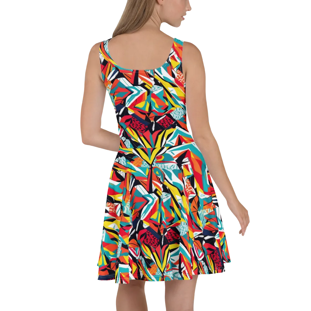Spectrum Fracture on Skater Dress — Back