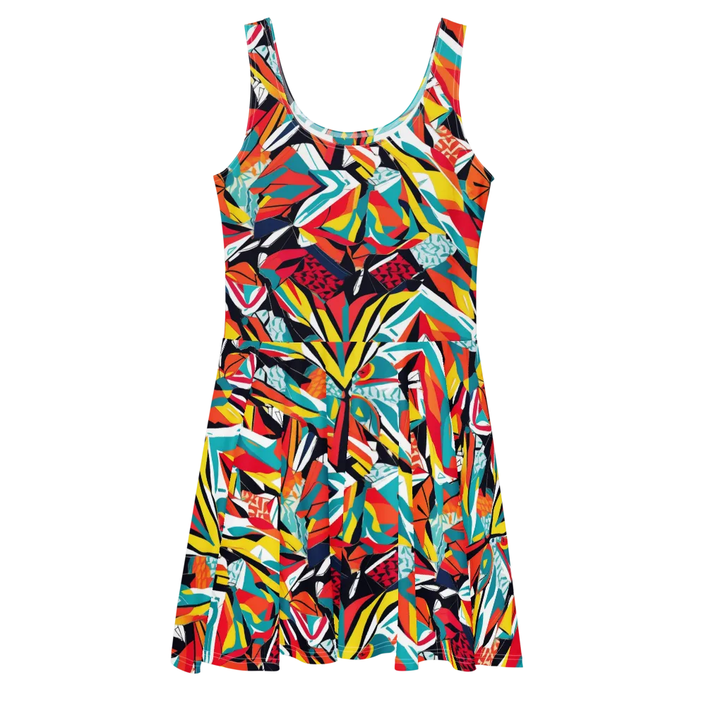 Spectrum Fracture on Skater Dress — Front