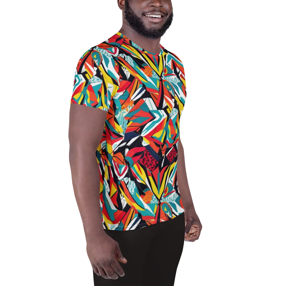 Spectrum Fracture on Men's Athletic T-Shirt — Right