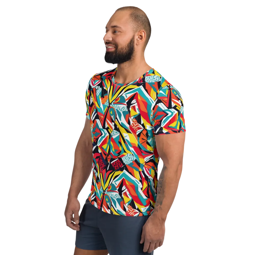 Spectrum Fracture on Men's Athletic T-Shirt — Left