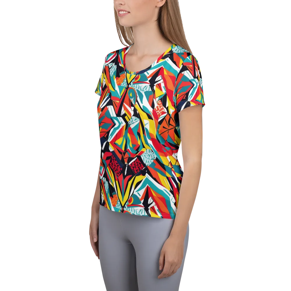 Spectrum Fracture on Women's Athletic T-Shirt — Left