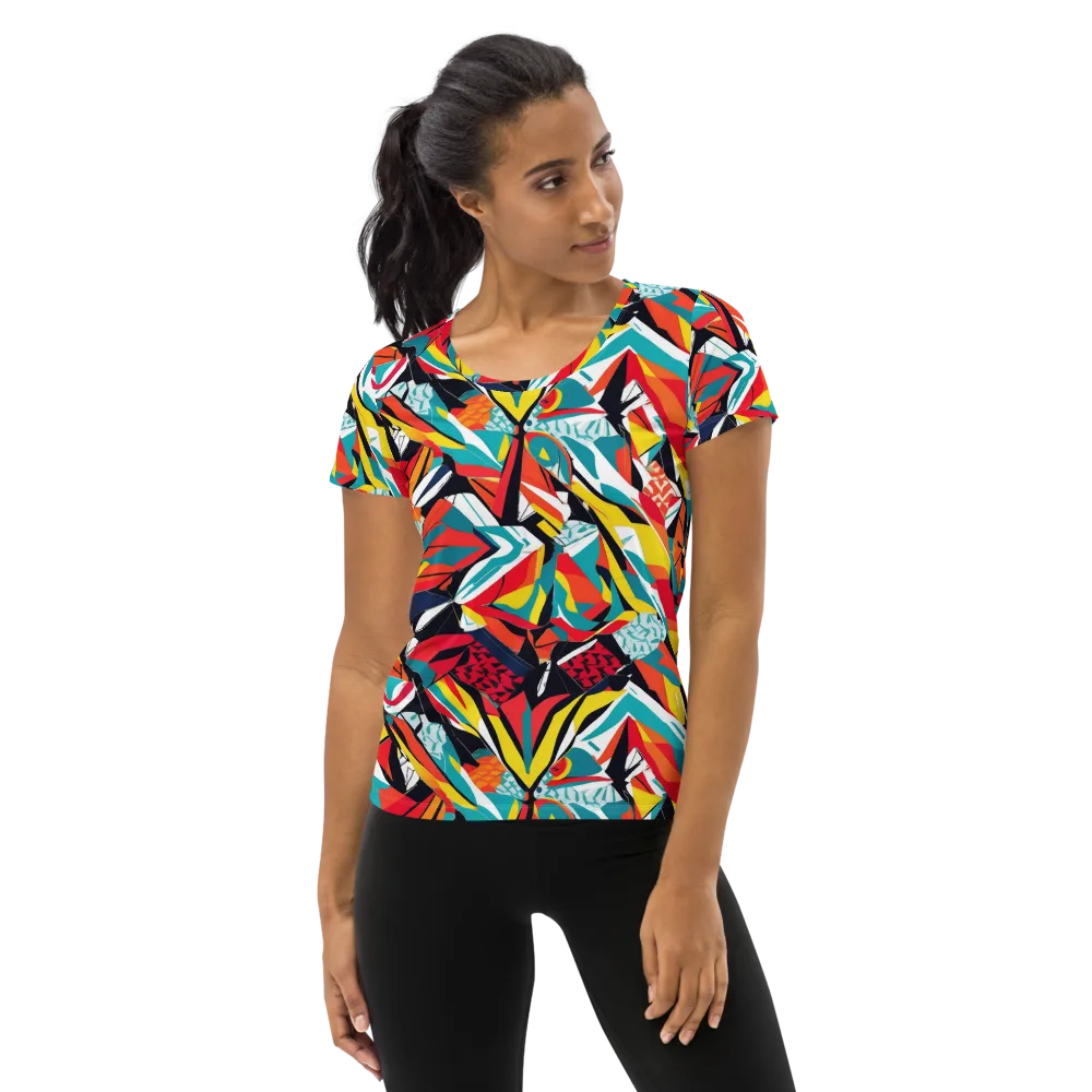 Spectrum Fracture on Women's Athletic T-Shirt — Front