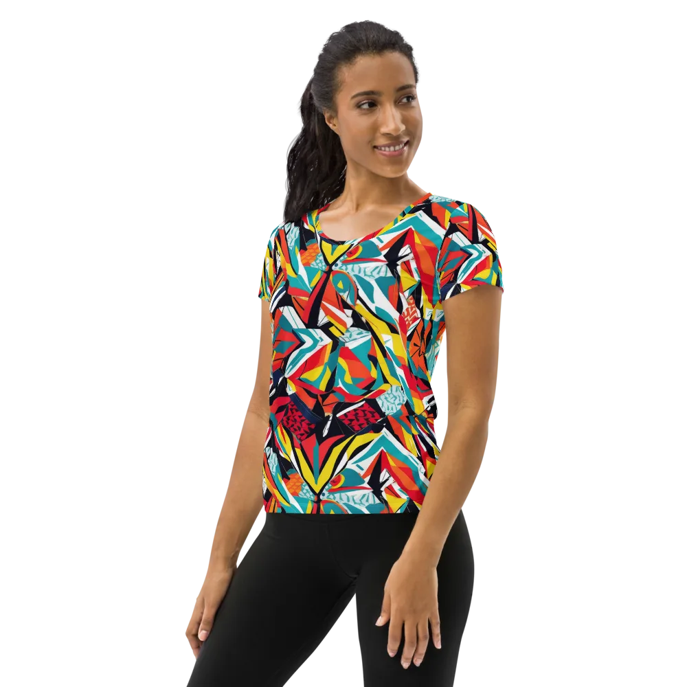Spectrum Fracture on Women's Athletic T-Shirt — Left