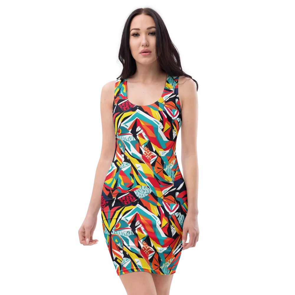 Spectrum Fracture on Bodycon Dress — Front