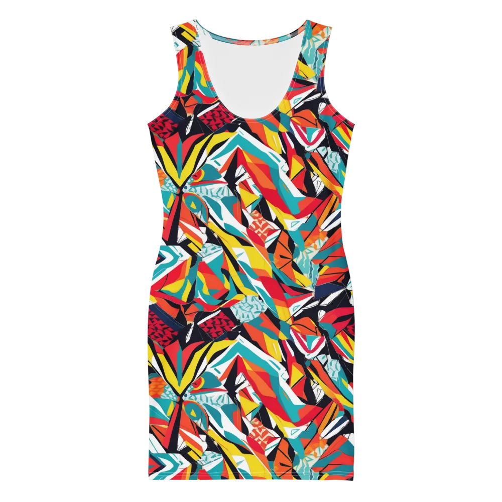 Spectrum Fracture on Bodycon Dress — Front