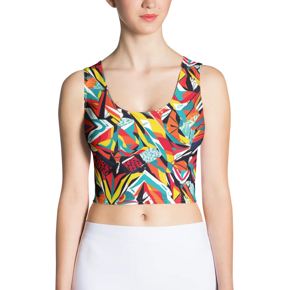 Spectrum Fracture on Crop Top — Front