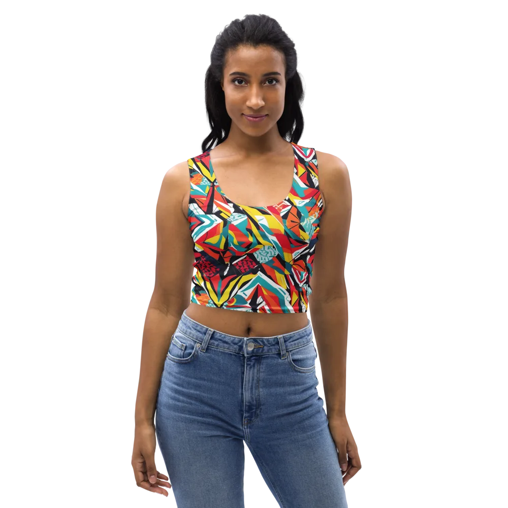Spectrum Fracture on Crop Top — Front