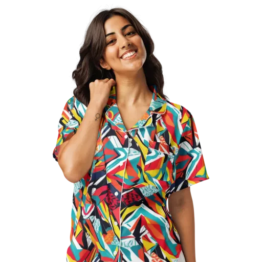 Spectrum Fracture on a Women's Short Sleeve Pajama Top