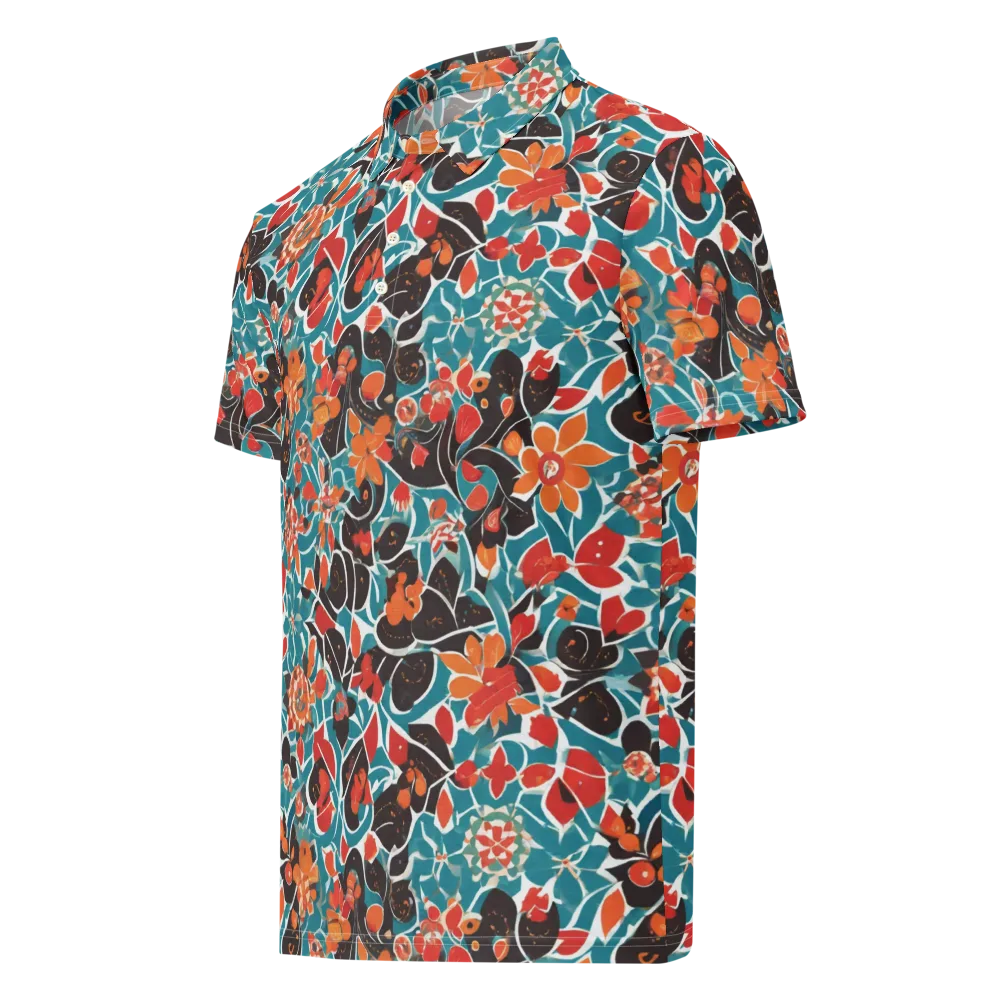 Carmine Canopy on Men's Slim Fit Polo Shirt — Left Front