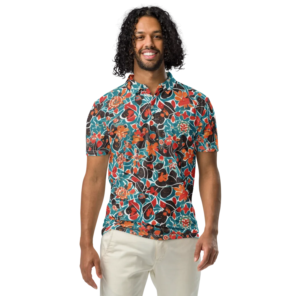 Carmine Canopy on Men's Slim Fit Polo Shirt — Front