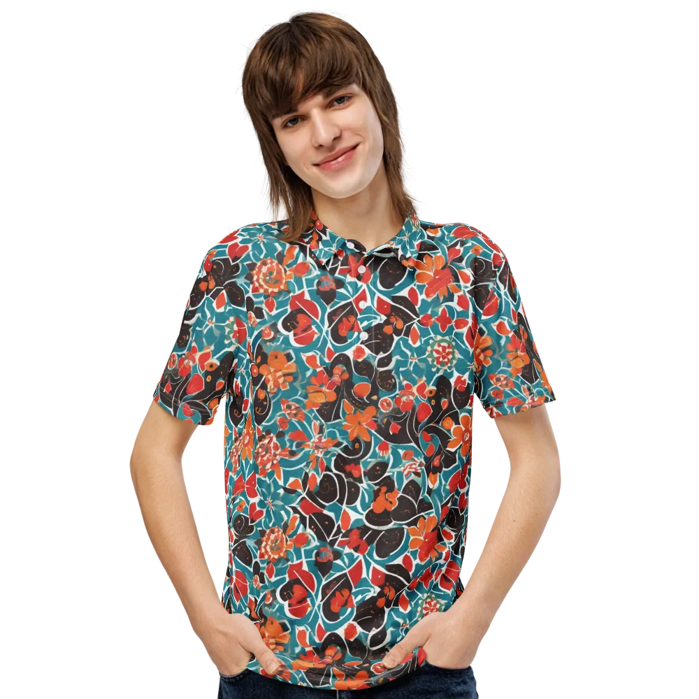 Carmine Canopy on Men's Slim Fit Polo Shirt — Front