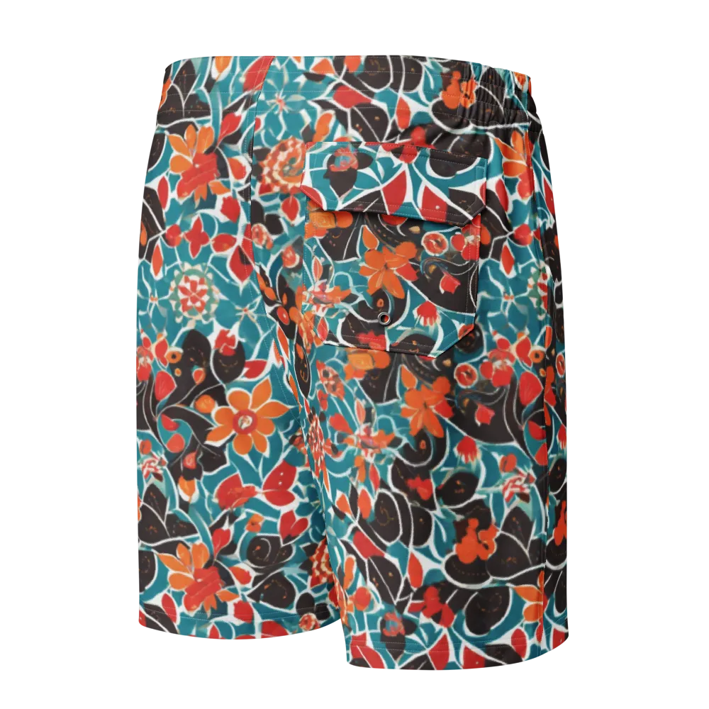 Carmine Canopy on Men's Board Shorts — Back