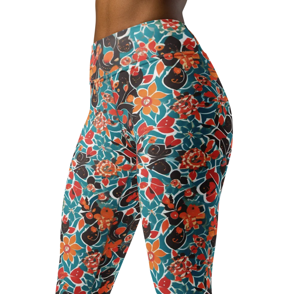 Carmine Canopy on Yoga Leggings — Left Front