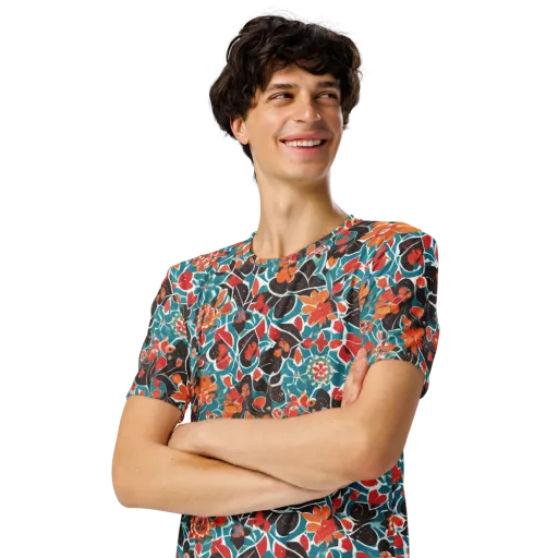 Carmine Canopy on a Men's Crew Neck T-Shirt