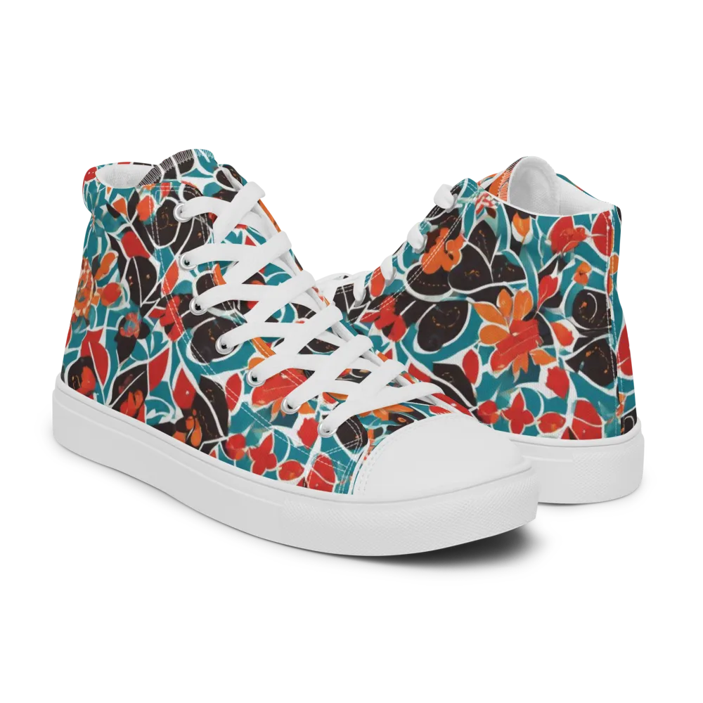 Carmine Canopy on Men's High Top Canvas Shoes — Right