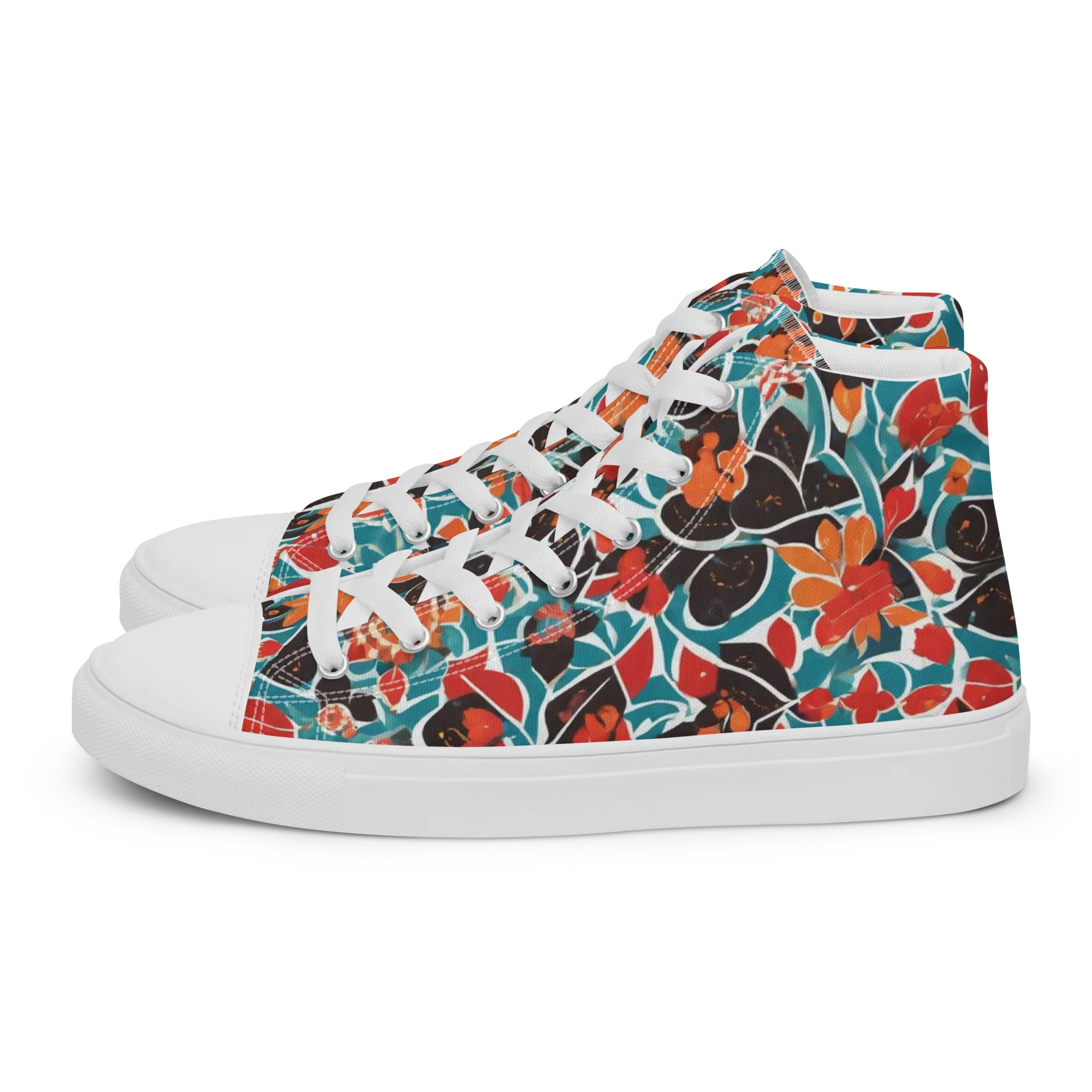 Carmine Canopy on Women's High Top Canvas Shoes — Left