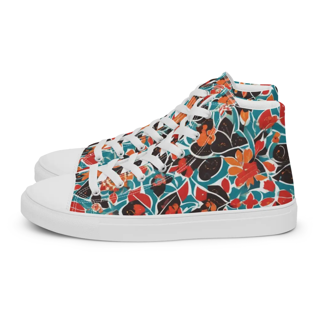 Carmine Canopy on Women's High Top Canvas Shoes — Left