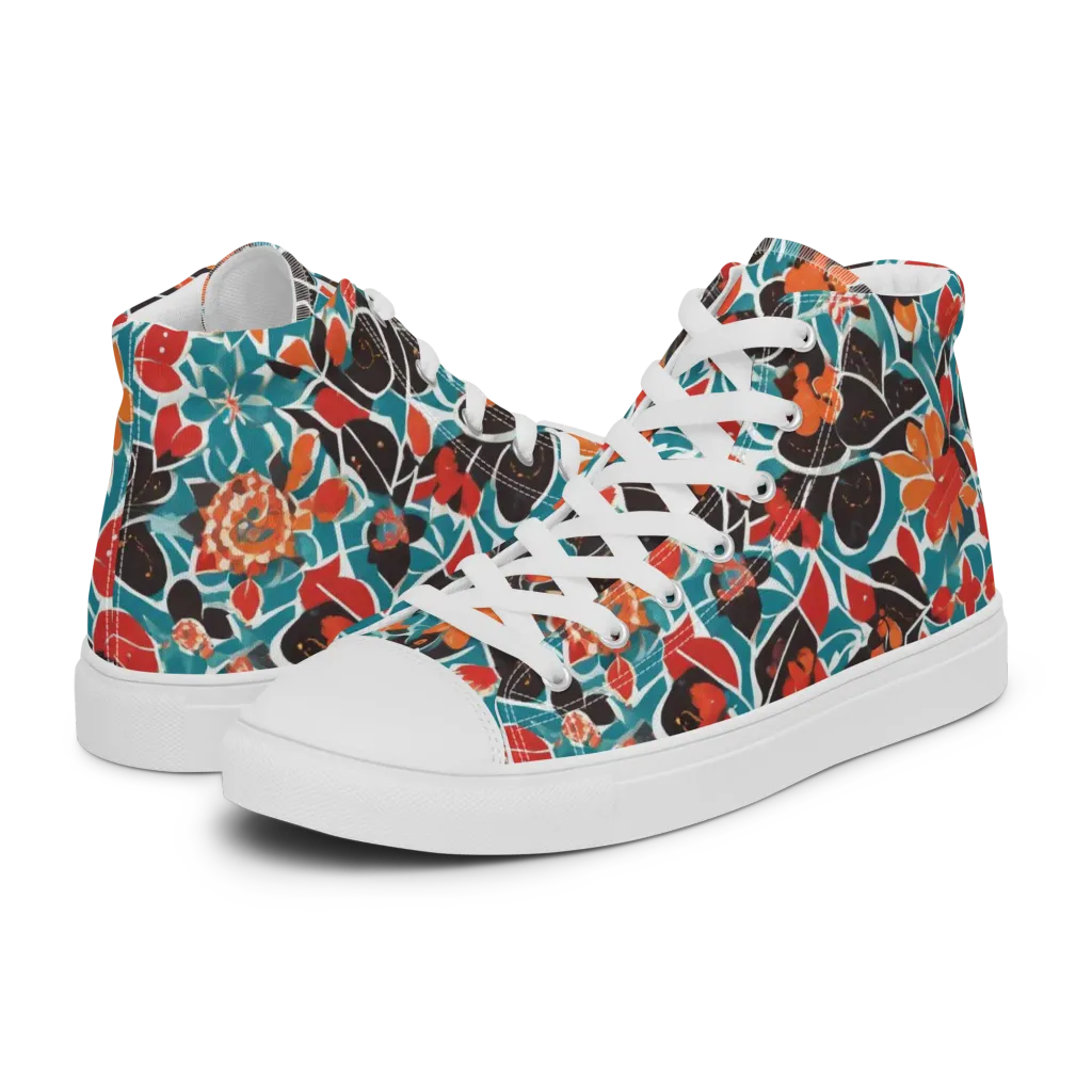 Carmine Canopy on Women's High Top Canvas Shoes — Left