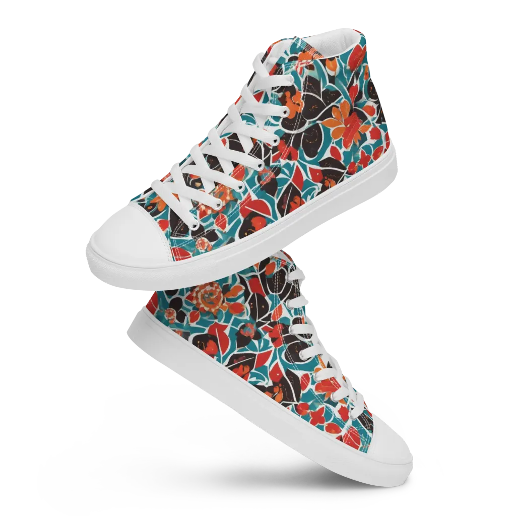 Carmine Canopy on Women's High Top Canvas Shoes — Front