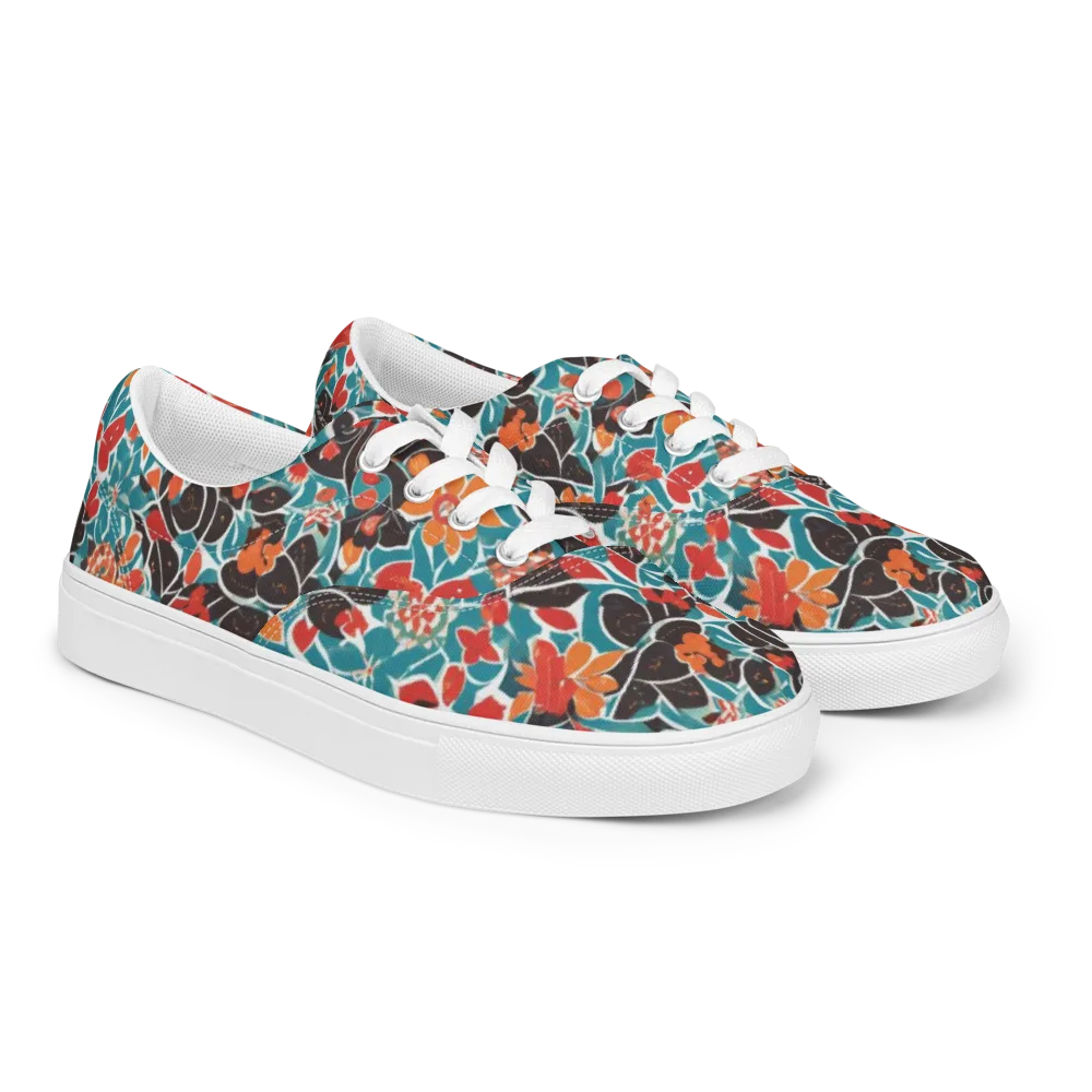 Carmine Canopy on Men's Lace-Up Canvas Shoes — Right Front