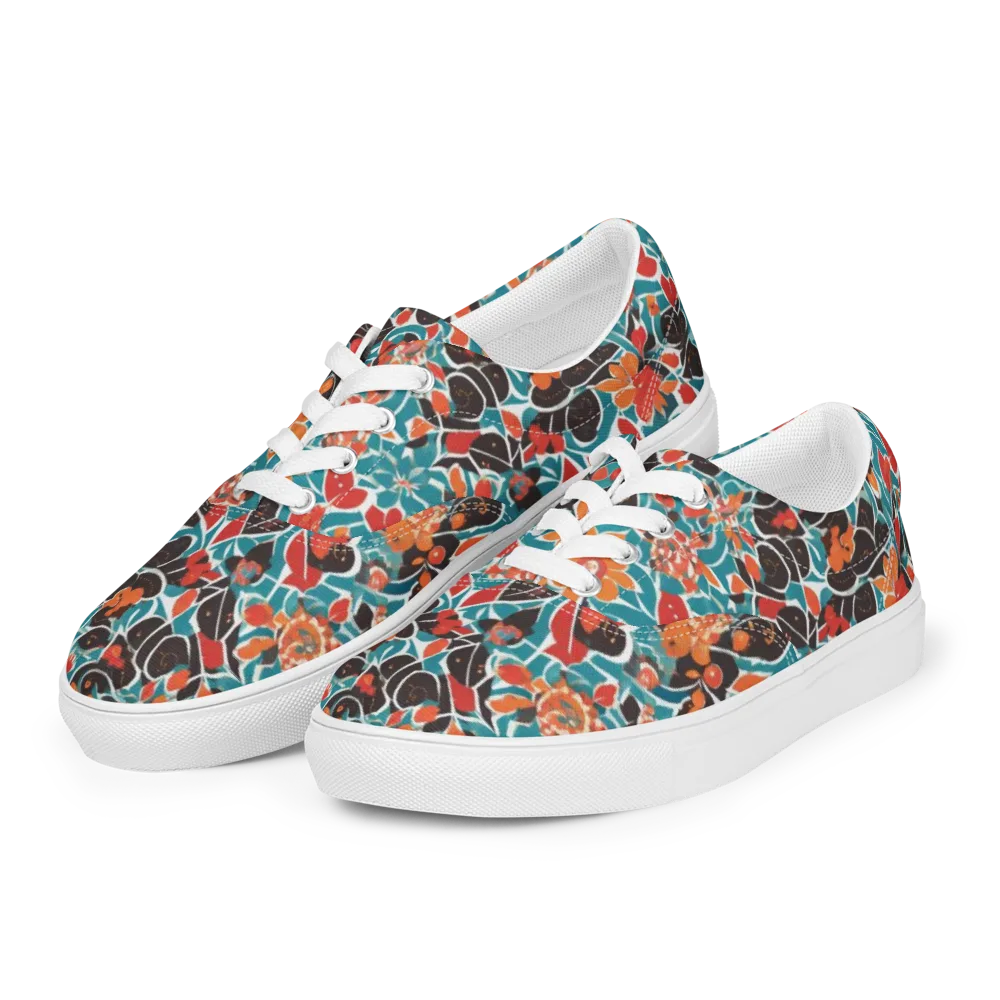 Carmine Canopy on Men's Lace-Up Canvas Shoes — Left Front