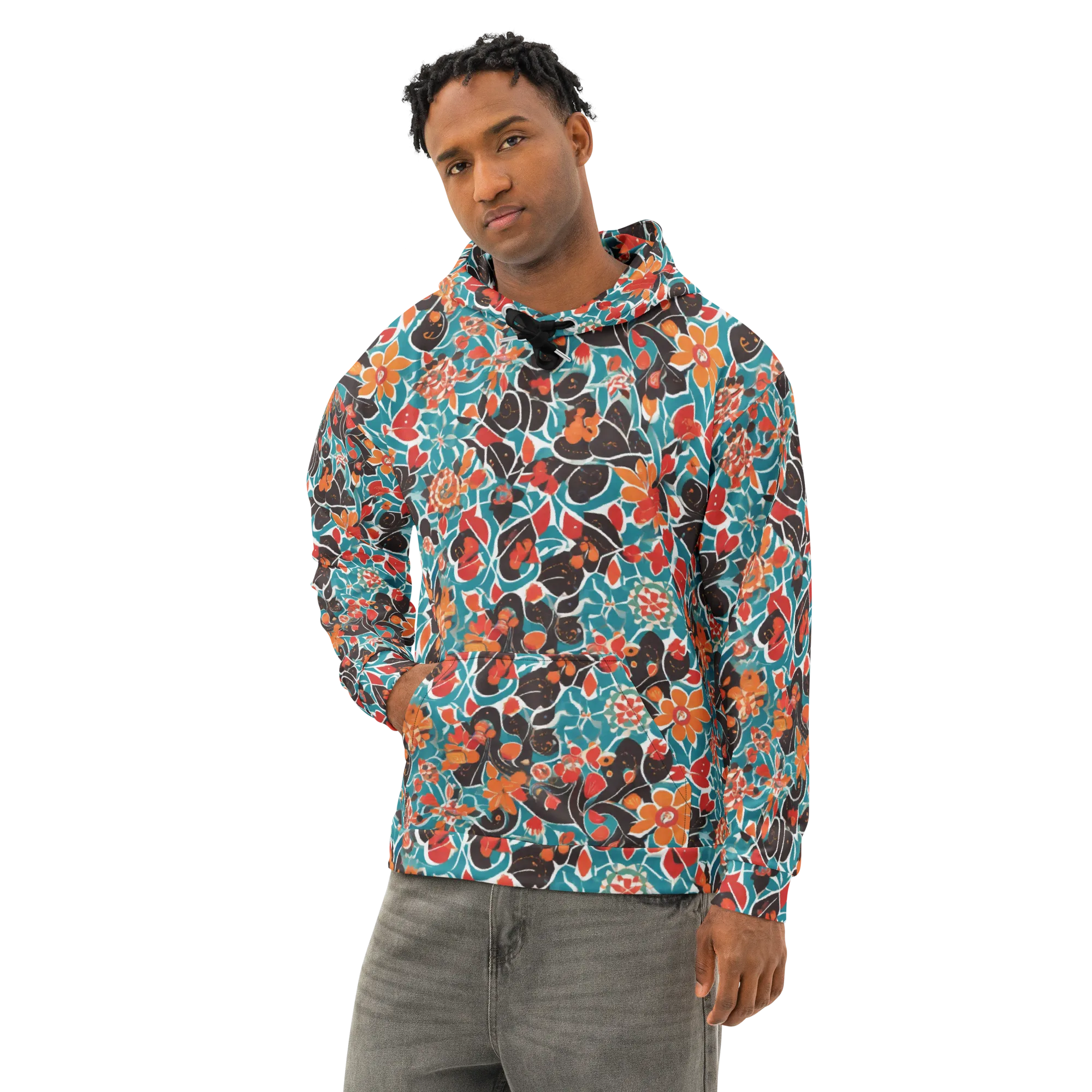 Carmine Canopy on Cotton Hoodie — Left Front