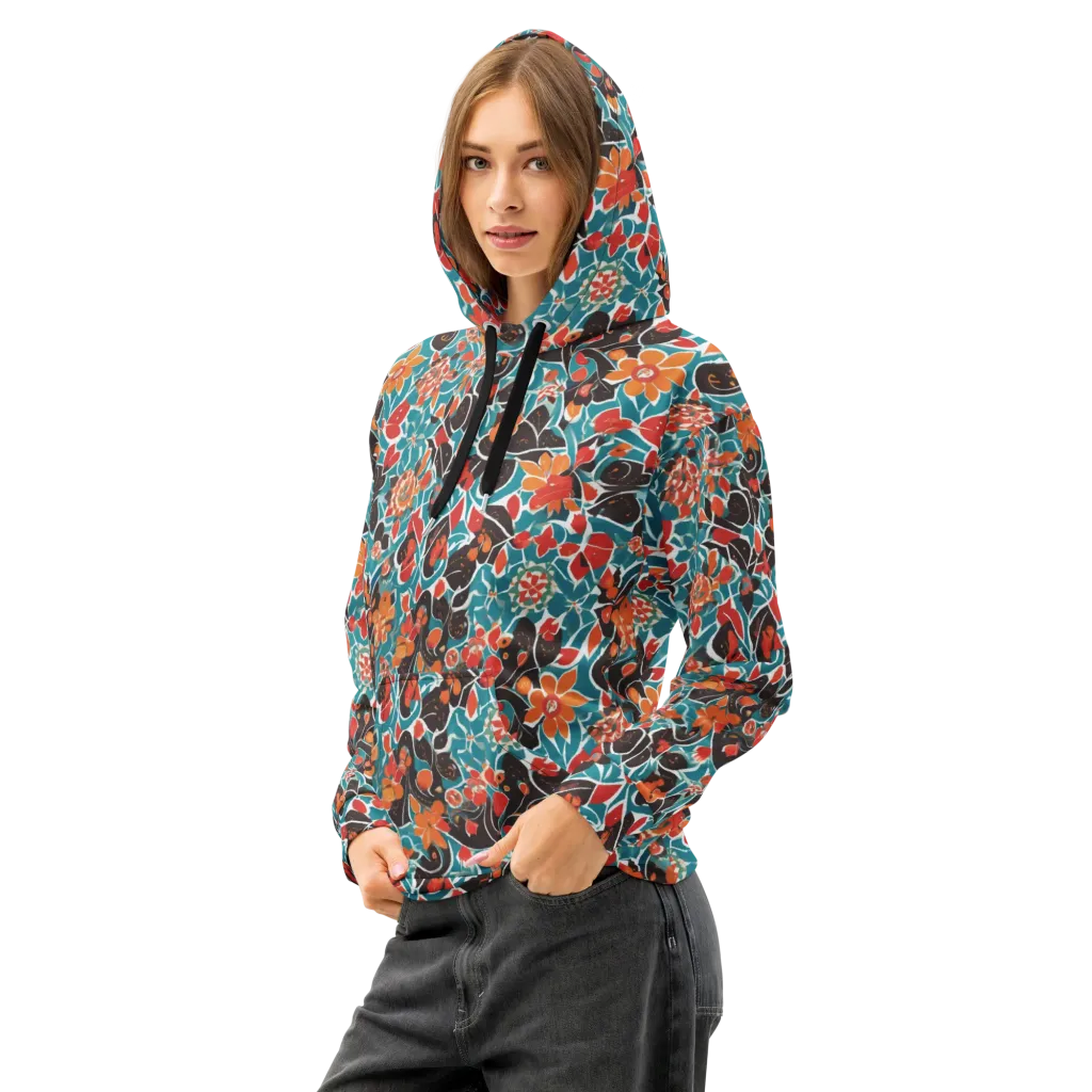 Carmine Canopy on Cotton Hoodie — Left Front