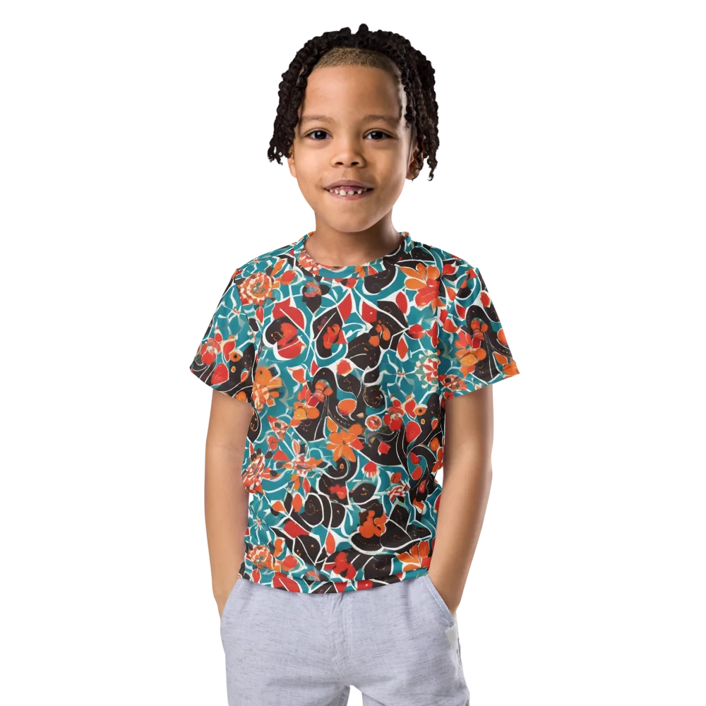 Carmine Canopy on Kids Crew Neck T-Shirt — Front
