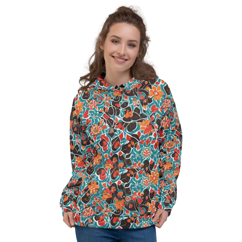 Carmine Canopy on Hoodie — Front