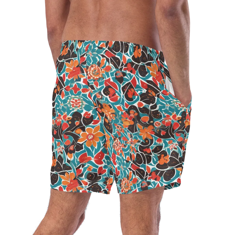 Carmine Canopy on Swim Trunks — Right Back