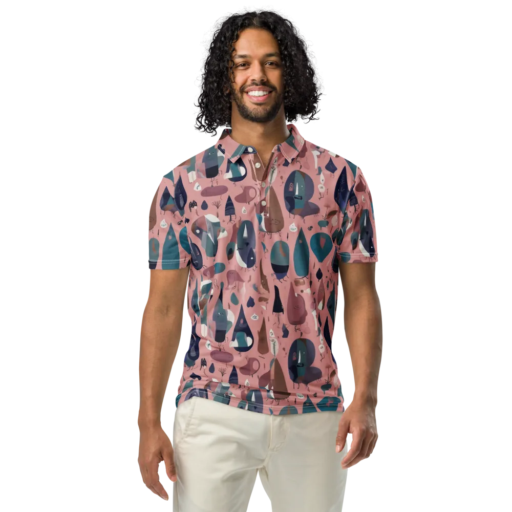 Rosy Oddbirds on Men's Slim Fit Polo Shirt — Front