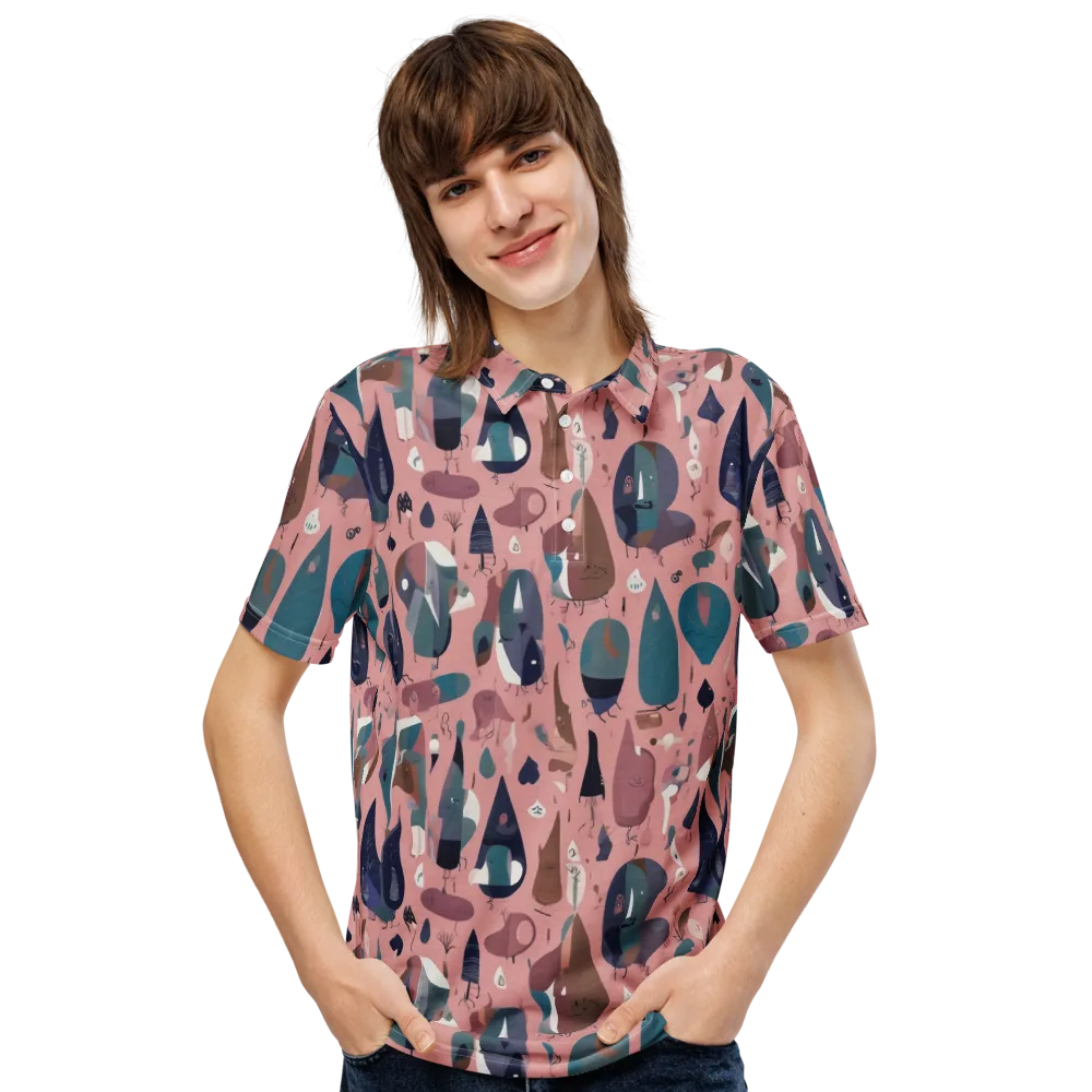 Rosy Oddbirds on Men's Slim Fit Polo Shirt — Front