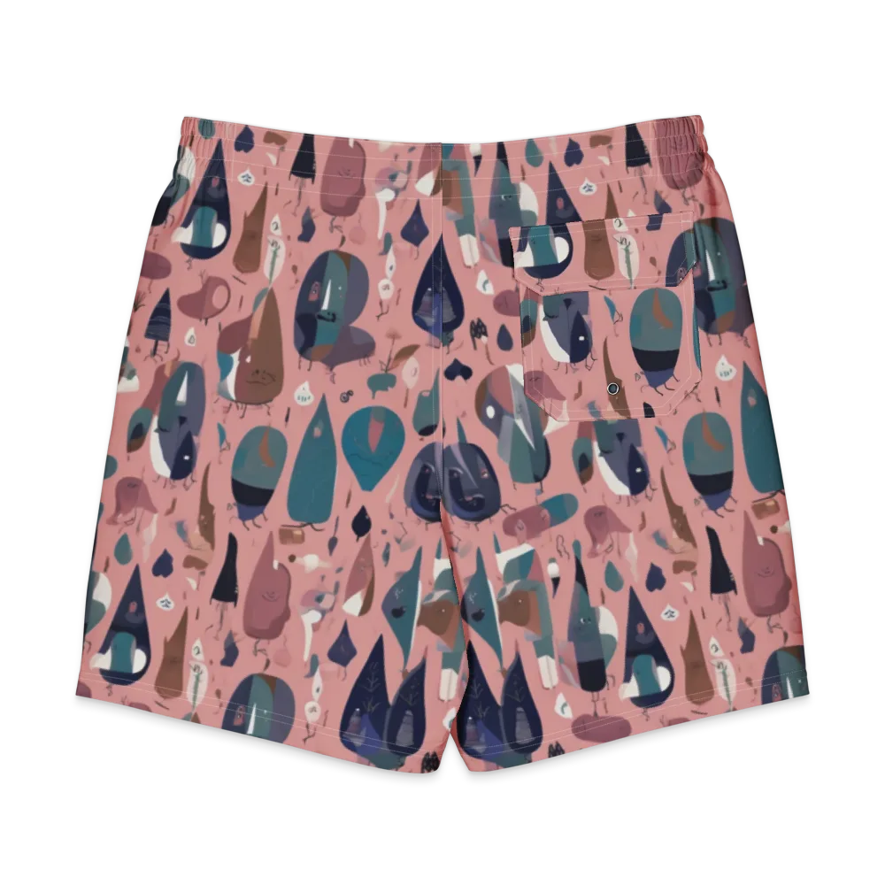 Rosy Oddbirds on Men's Board Shorts — Back