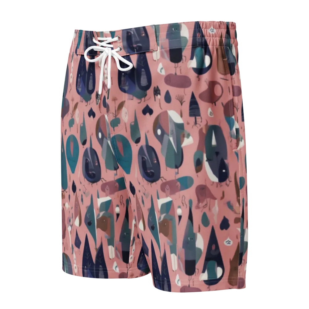 Rosy Oddbirds on Men's Board Shorts — Front
