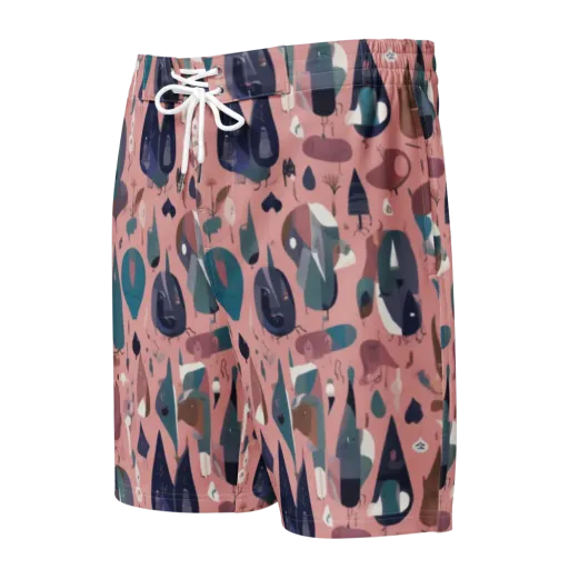 Rosy Oddbirds on a Men's Board Shorts