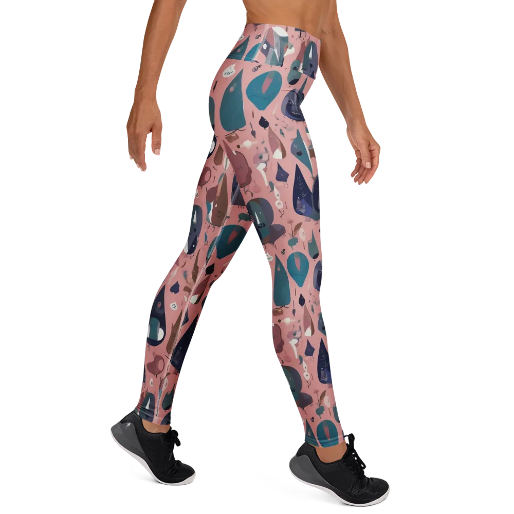 Rosy Oddbirds on Yoga Leggings — Right