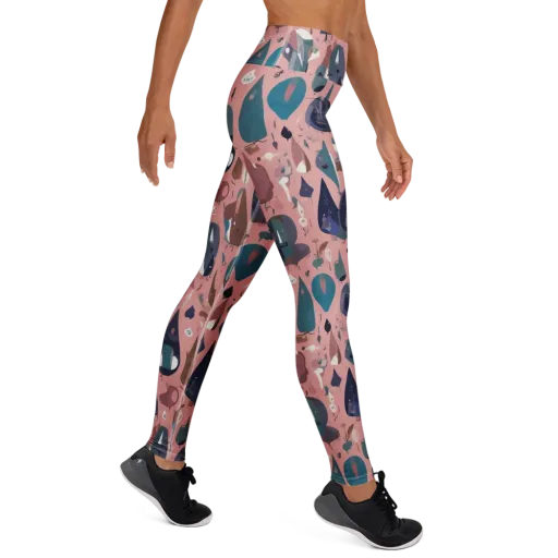 Rosy Oddbirds on a Yoga Leggings