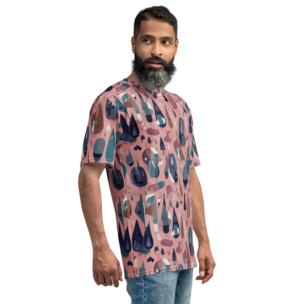 Rosy Oddbirds on Men's Crew Neck T-Shirt — Right