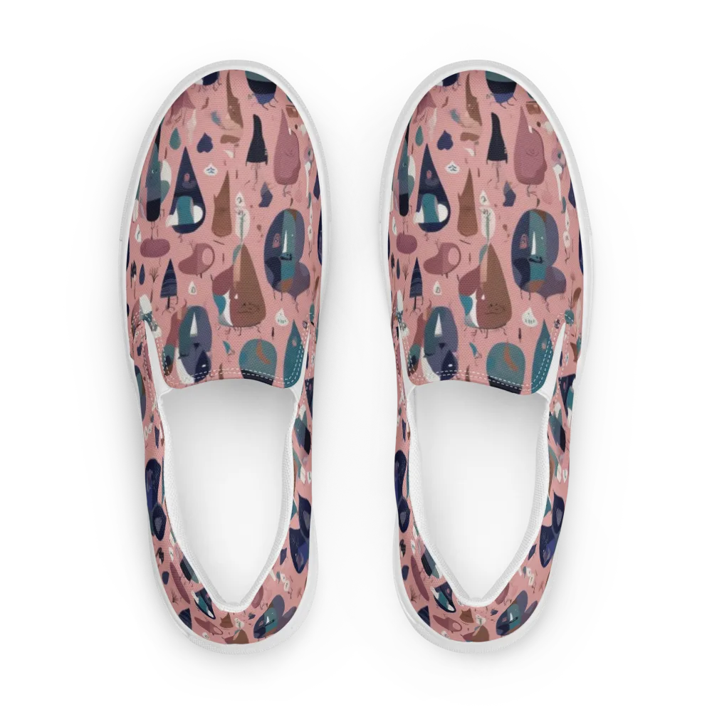 Rosy Oddbirds on Men's Slip-On Canvas Shoes — Front