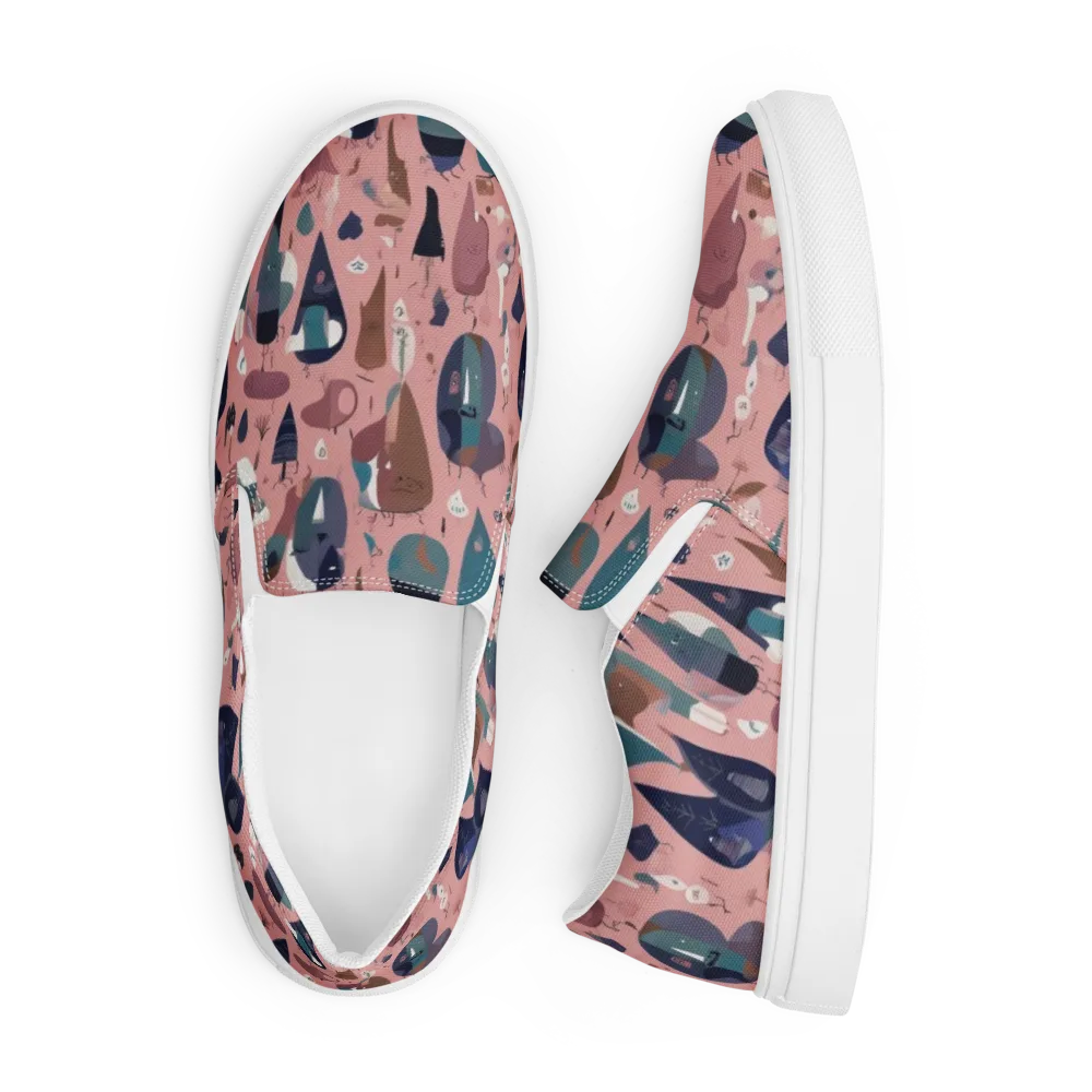 Rosy Oddbirds on Men's Slip-On Canvas Shoes — Front