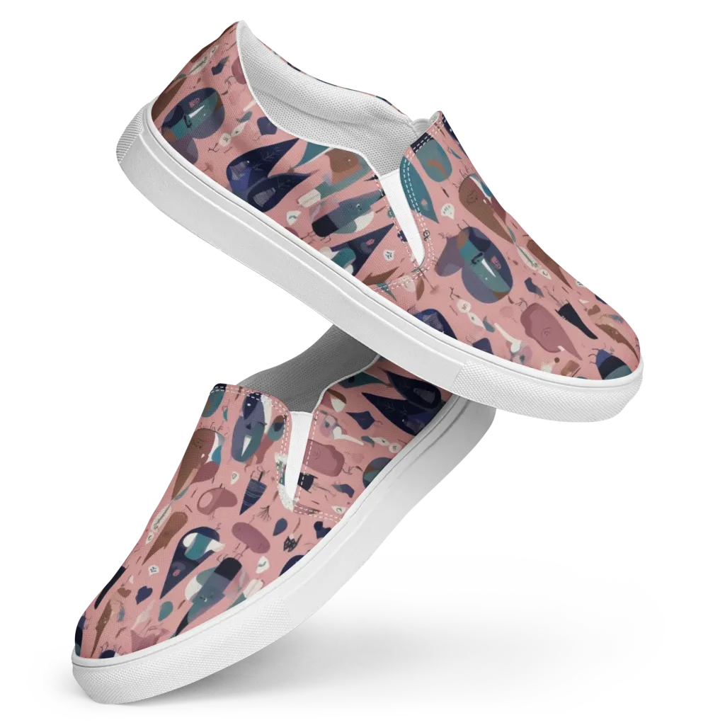 Rosy Oddbirds on Women's Slip-On Canvas Shoes — Front