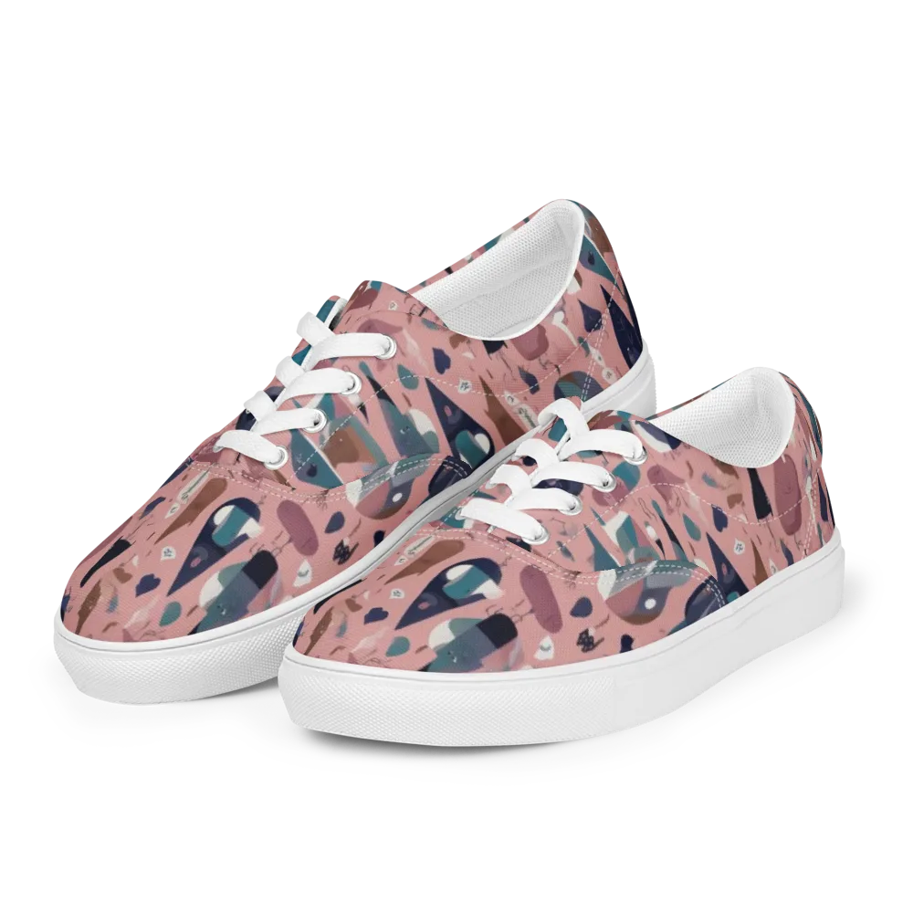 Rosy Oddbirds on Men's Lace-Up Canvas Shoes — Left Front