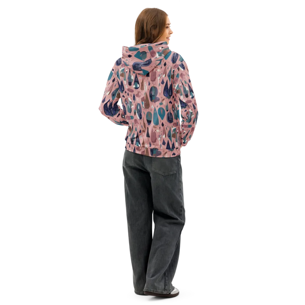 Rosy Oddbirds on Cotton Hoodie — Back